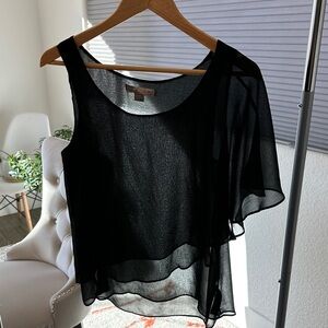 Forever 21 Black Sheer Layered Blouse
